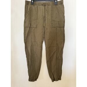 Anthropologie Women’s Size medium Olive green Polka Dot Casual Wear Jogger Pant